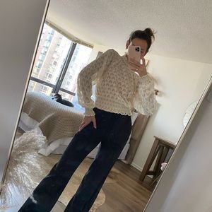 Pirate style white blouse/ business professional